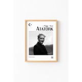 Atatürk - Ahşap Desenli Çerçeve, Naturel, 32 x 42, 23450000008288