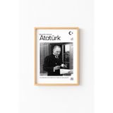 Atatürk - Ahşap Desenli Çerçeve, Naturel, 35 x 50, 23450000008049