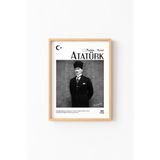 Atatürk - Ahşap Desenli Çerçeve, Naturel, 35 x 50, 23450000008169