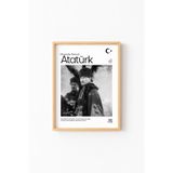 Atatürk - Ahşap Desenli Çerçeve, Naturel, 50 x 70, 23450000008410