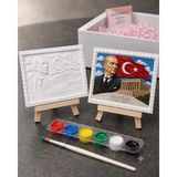 Atatürk & Anıtkabir Temalı 17X12CM 3D Taş Tozu Kabartma Pano Boyama Seti