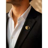 Atatürk Ay Yıldız Gold Renk Rozet Unisex Yaka Aksesuarı