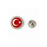 Atatürk Ay Yıldız Silüeti Gold Rozet | Kadın & Erkek Parlak Metal Yaka Rozeti