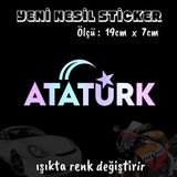 Atatürk Ayyıldızlı Oto Sticker 2 Adet Hologram Model Motosiklet Kask Atv Laptop Cam Uyumlu