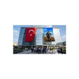 Atatürk Başak Tarlasında Yürürken Portre Bayrak ve Türk Bayrağı Premium Raşel Kumaş 2'li Set 10x15 metre ATA60