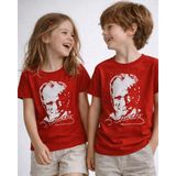 Atatürk Baskılı Çocuk Tişört – Kız & Erkek Çocuk Pamuk T-Shirt (Kırmızı, 6 Yaş)
