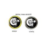 ATATÜRK BASKILI METAL YAKA ROZETİ