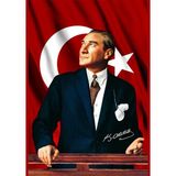 Atatürk Baskılı Türk Bayrağı (200X300 cm / 2x3 Metre) - Raşel Kumaş