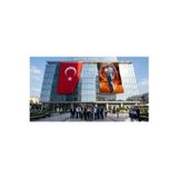 Atatürk Baston Ve Fotor Şapkasiyla Bayrak ve Türk Bayrağı Premium Raşel Kumaş 2'li Set 10x15 metre ATA74
