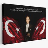 Atatürk Beni Görmek Demek, Yüzümü Görmek Demek Değildir Dekoratif Kanvas Tablo, Duvar Dekoru 5075