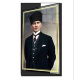 Atatürk Cam Tablo Ev ve Ofis Duvar Dekoru Hediyelik Büyük Tablo Dayanıklı Cam