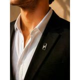 Atatürk Dikdörtgen Gümüş Renk Rozet Unisex Yaka Aksesuarı