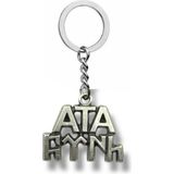 Atatürk Figürlü ve Göktürk Alfabesi Türk Yazılı Metal Anahtarlık – Gümüş Renk Unisex Aksesuar