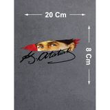 Atatürk Gözleri Ve Atatürk İmza Sticker - Araba Oto Motosiklet Karavan Cam Sticker - 01575 20x8 Cm