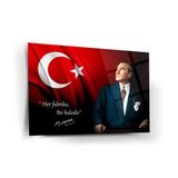 Atatürk “Her Fabrika Bir Kaledir” Yazılı Cam Tablo – Ata128