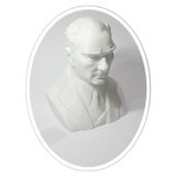 Atatürk Heykeli Biblo, Beyaz, Plastik, Doğa Temalı, Dekoratif Tasarım, 10.5x8.5 cm, Ev ve Ofis Dekorasyonu