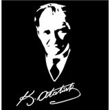 Atatürk +Imza Sticker Oto Sticker Yapıştırması Araba Etiket