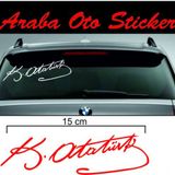 Ataturk Imzasi Oto Araba Sticker