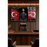 Atatürk İstiklal Marşı ve Gençliğe Hitabe Cam Tablo | Modern Duvar Dekoru | Solmayan Canlı Renkler | Salon ve Oturma Odası | Yeni Ev Hediyesi