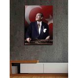 Atatürk Kanvas Tablo | Modern Tasarım |%100 Pamuk Kumaş | Yüksek Baskı Kalitesi | Duvar Dekorasyonu İçin Mükemmel
