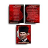 Atatürk Köşesi 3'lü Anlamlı MDF Tablo Seti