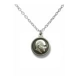 Atatürk Madalyon Figürlü Gümüş Renk Unisex Kolye –Metal Zincirli Takı