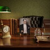 Atatürk Masaüstü Ahşap Tablo - Kabartmalı Baskı Şık Hediyelik 11x16 cm No 3