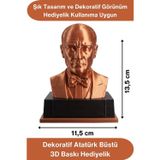 #Atatürk Mustafa Kemal Atatürk Büstü 3D Baskı Dekorasyon Biblo Bakır Renk Premium Tasarım Şık Obje E