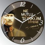 Atatürk Ne Mutlu Türküm Diyene Sessiz Duvar Saati Çok Renkli