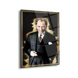 Atatürk Portre Cam Tablo – Modern Duvar Dekoru – Ata256