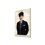 Atatürk Portre Cam Tablo Modern Ev Ofis Salon Hediyelik Büyük Tablo Duvar Dekoru