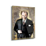 Atatürk Portre Cam Tablo – Modern Mustafa Kemal Atatürk Duvar Dekoru – Ata252