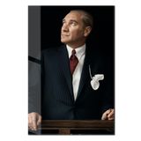 Atatürk Portre Cam Tablo – Siyah Beyaz Modern Duvar Dekoru - ATA018