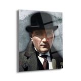 Atatürk Portre Cam Tablo – Uv Baskılı Temperli Cam Duvar Dekoru | Modern Ve Anlamlı Tasarım - Ata001