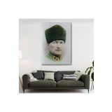 Atatürk Portre Tablosu Mustafa Kemal Atatürk Dikdörtgen Dekoratif Kanvas Tablo-cf-56