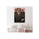 Atatürk Portre Tablosu Mustafa Kemal Atatürk Dikdörtgen Dekoratif Kanvas Tablo-fh-132