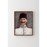 Atatürk Portresi - Ahşap Desenli Çerçeve, Ceviz, 17 x 23, 23450000002101