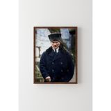 Atatürk Portresi - Ahşap Desenli Çerçeve, Ceviz, 23 x 32, 23450000002022