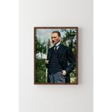 Atatürk Portresi - Ahşap Desenli Çerçeve, Ceviz, 23 x 32, 23450000002362