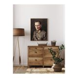 Atatürk Portresi - Ahşap Desenli Çerçeve, Ceviz, 23 x 32, 3646362347614