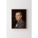 Atatürk Portresi - Ahşap Desenli Çerçeve, Ceviz, 35 x 50, 23450000002084