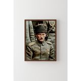 Atatürk Portresi - Ahşap Desenli Çerçeve, Ceviz, 50 x 70, 23450000002145