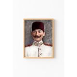 Atatürk Portresi - Ahşap Desenli Çerçeve, Naturel, 32 x 42, 23450000002108