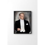 Atatürk Portresi - Siyah Çerçeve, Siyah, 23 x 32, 23450000002312