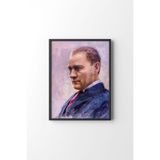 Atatürk Portresi - Siyah Çerçeve, Siyah, 23 x 32, 3646362356763