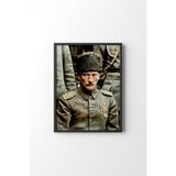 Atatürk Portresi - Siyah Çerçeve, Siyah, 32 x 42, 23450000002153