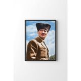 Atatürk Portresi - Siyah Çerçeve, Siyah, 35 x 50, 23450000002054