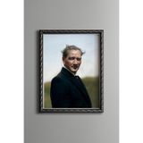 Atatürk Portresi - Vintage Desenli Çerçeve, Gümüş, 30 x 40, 5820000001089