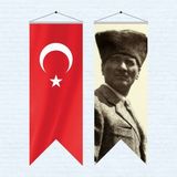 Atatürk Posteri Ve Türk Bayrağı Kırlangıç 70x200 Cm -3