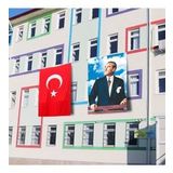 Atatürk Posteri ve Türk Bayrağı Raşel Kumaş 150x225 cm -2